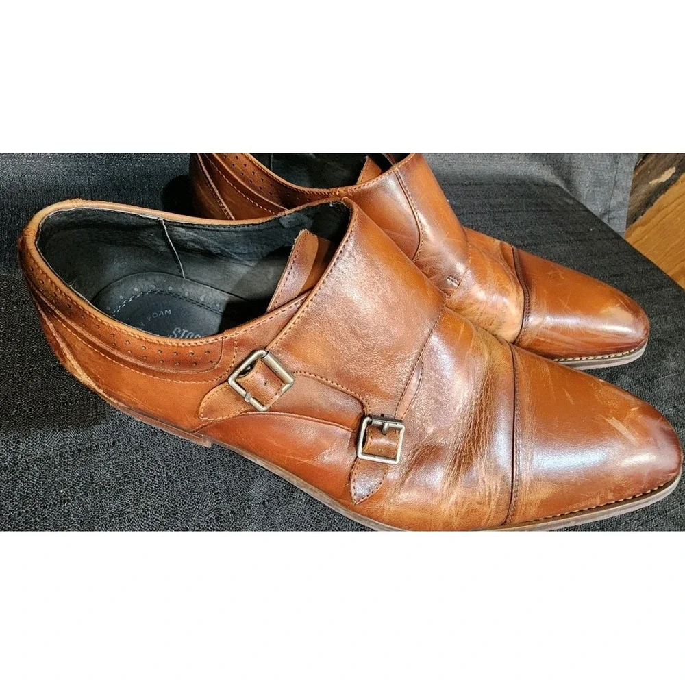 Stacy Adams‎ Dress Shoes Mens 13 M Bayne Oxford Brown Leather Lace Up 25347-221